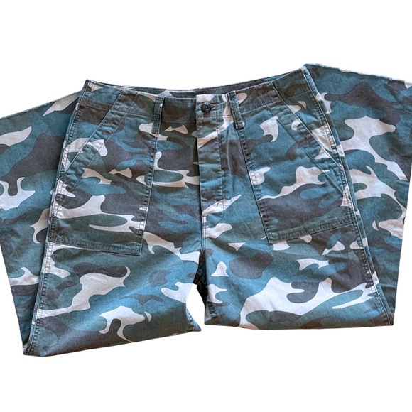 MOTHER Private High-Rise Patch Pocket Straight-Leg Ankle Jeans Camouflage 29 - Picture 7 of 16